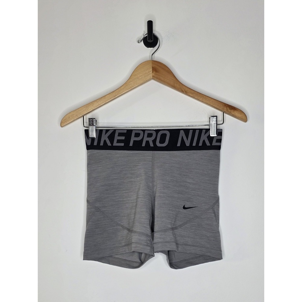 Nike Pro Dri Fit Fitted Shorts Women's Size Medium Gray 4.5" Inseam